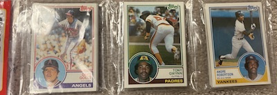 1983 Topps rack pack with Tony Gwynn on top