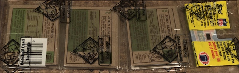 1984 Topps rack pack with John Elway on back