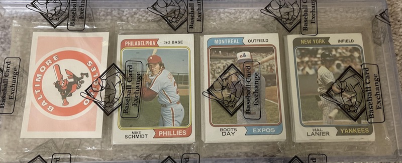 1974 Topps rack pack with Mike Schmidt on top