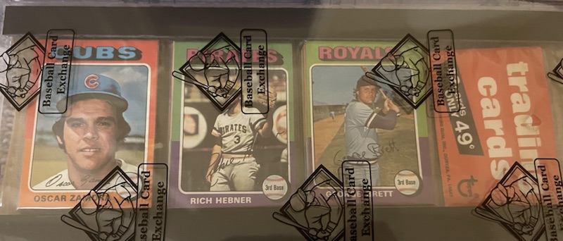 1975 Topps rack pack with George Brett on top