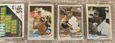 1978 Topps rack pack with George Brett on top