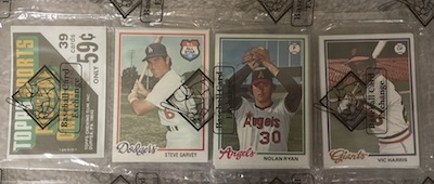 1978 Topps rack pack with Nolan Ryan and Steve Garvey on top