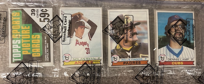 1979 Topps rack pack with Nolan Ryan on top