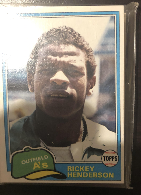 1981 Topps Rack Pack With Rickey Henderson on top