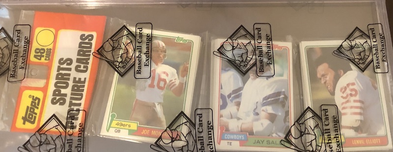 1981 Topps with Joe Montana on top