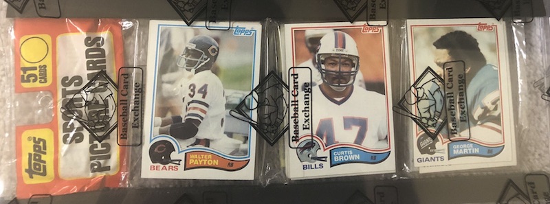 1982 Topps rack pack with Walter Payton on top