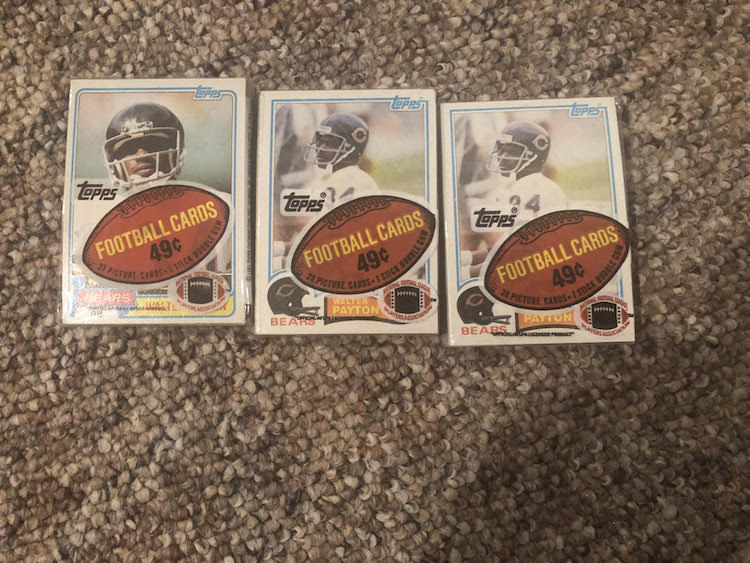 1982 Topps Cello Pack with Walter Payton on top