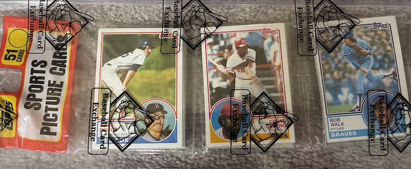 1983 Topps rack pack with Wade Boggs on top