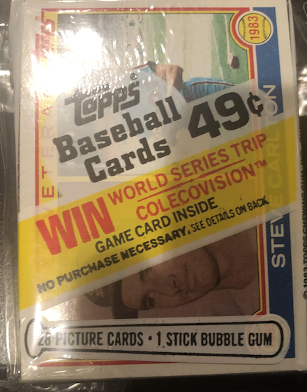 1983 Topps Cello with Carlton Super Vet on Top