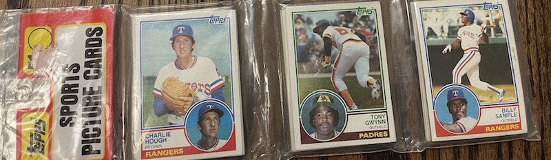 1983 Topps rack pack with Tony Gwynn on top