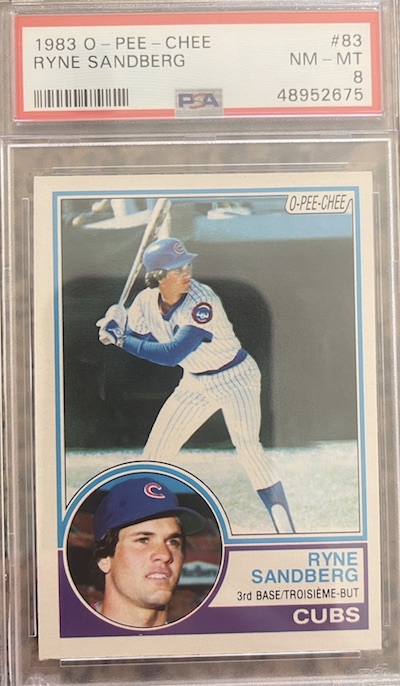 1983 O-Pee-Chee Ryne Sandberg PSA 8