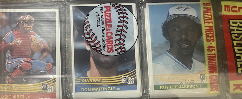 1984 Donruss rack pack with Don Mattingly on top