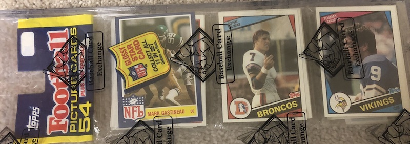 1984 Topps rack pack with John Elway on top