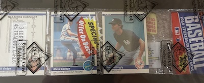 1984 Fleer rack pack with Don Mattingly on top