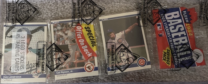 1984 Fleer rack pack with Cal Ripken on top