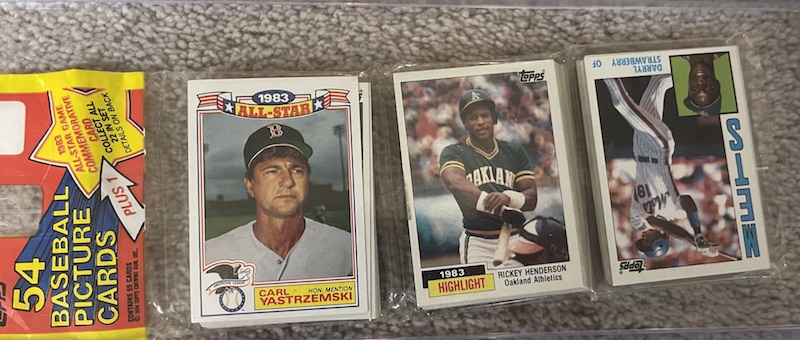 1984 Topps rack pack with Darryl Strawberry on top