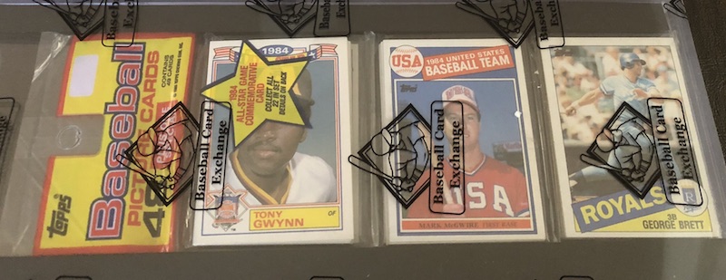 1985 Topps rack pack with Mark McGwire on top