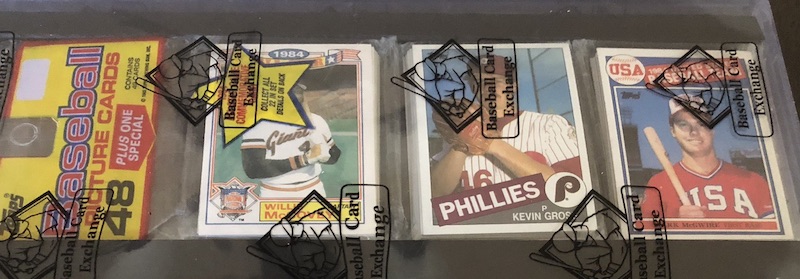 1985 Topps rack pack with Mark McGwire on top