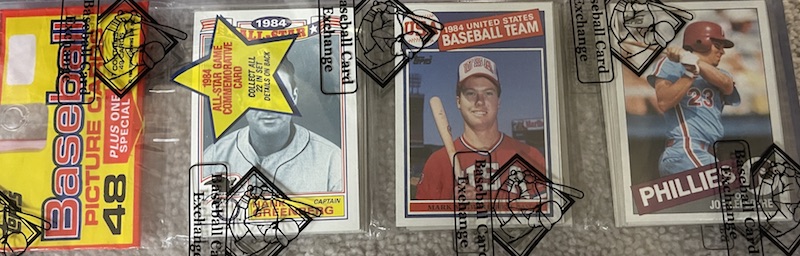 1985 Topps rack pack with Mark McGwire on top