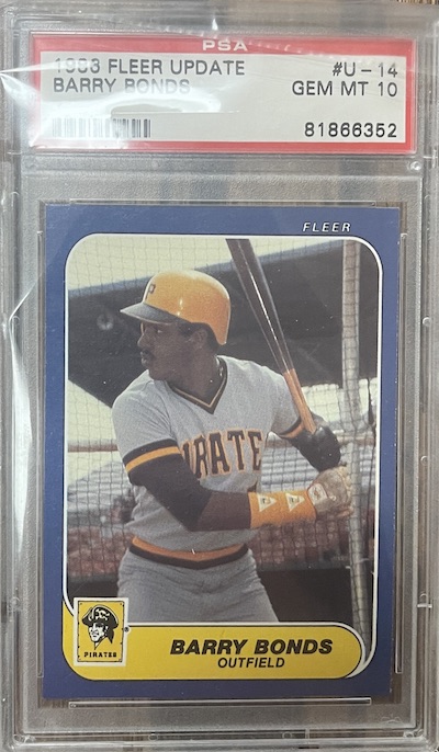 1986 Fleer Update Barry Bonds PSA 10