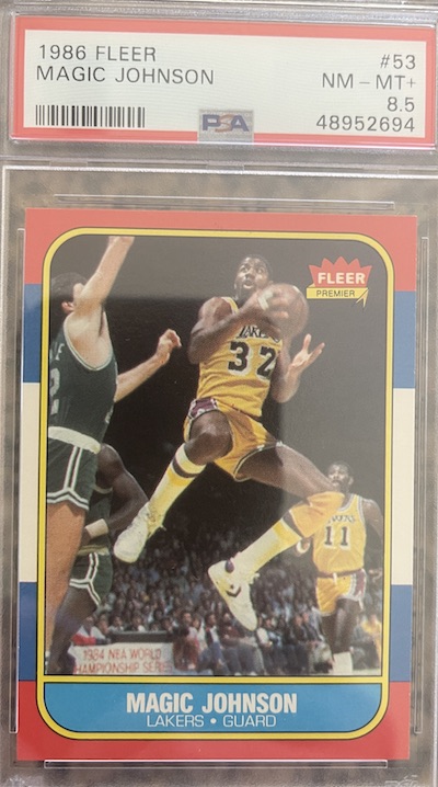 1986-87 Fleer Magic Johnson PSA 8.5
