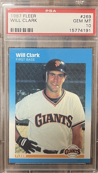 1987 Fleer Will Clark PSA 10