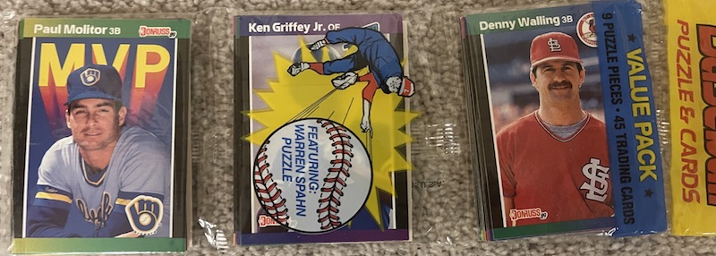 1989 Donruss rack pack with Ken Griffey Jr. on top