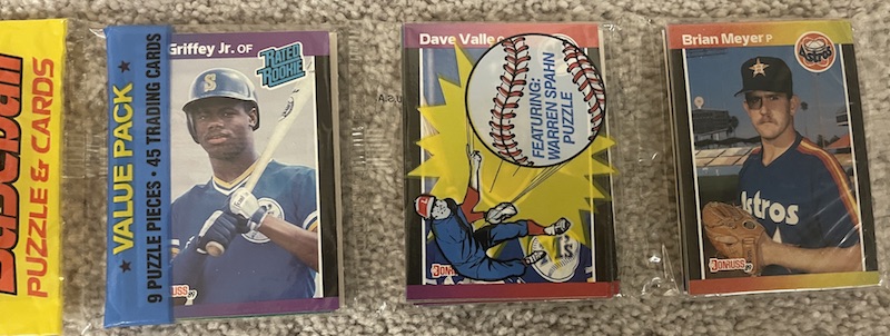 1989 Donruss rack pack with Ken Griffey Jr. on top