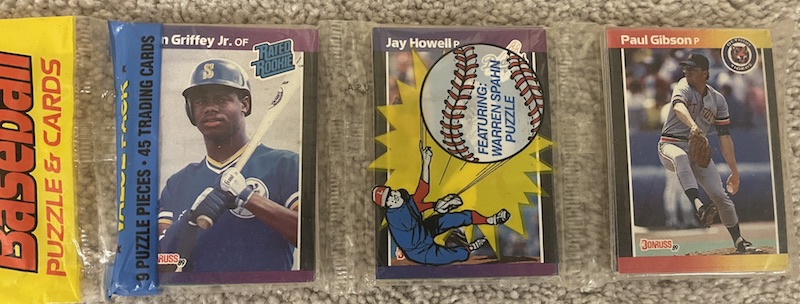 1989 Donruss rack pack with Ken Griffey Jr. on top