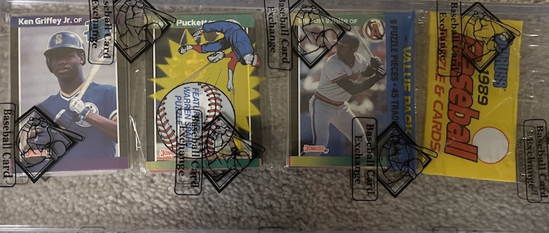 1989 Donruss rack pack with Ken Griffey Jr. on top