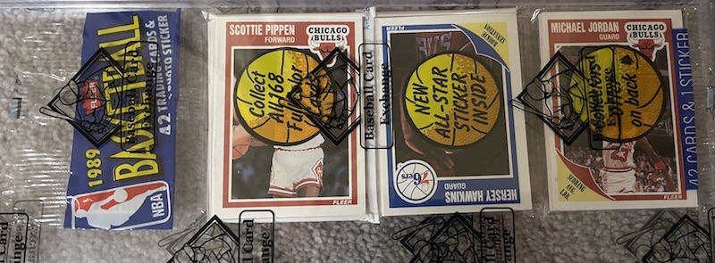 1989 Fleer rack pack with Michael Jordan and Scottie Pippen on top