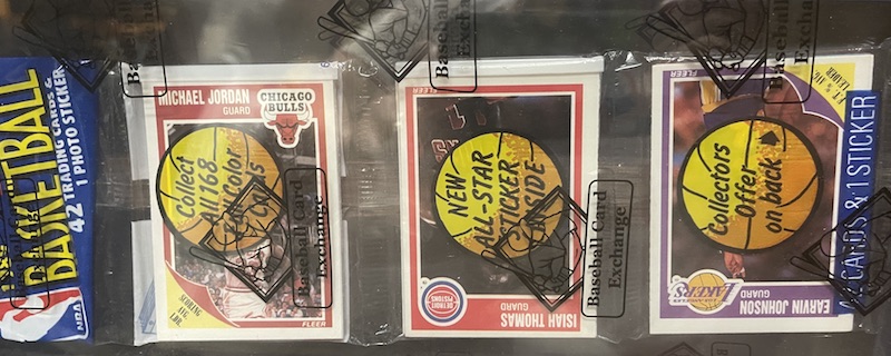 1989 Fleer rack pack with Michael Jordan and Magic Johnson on top