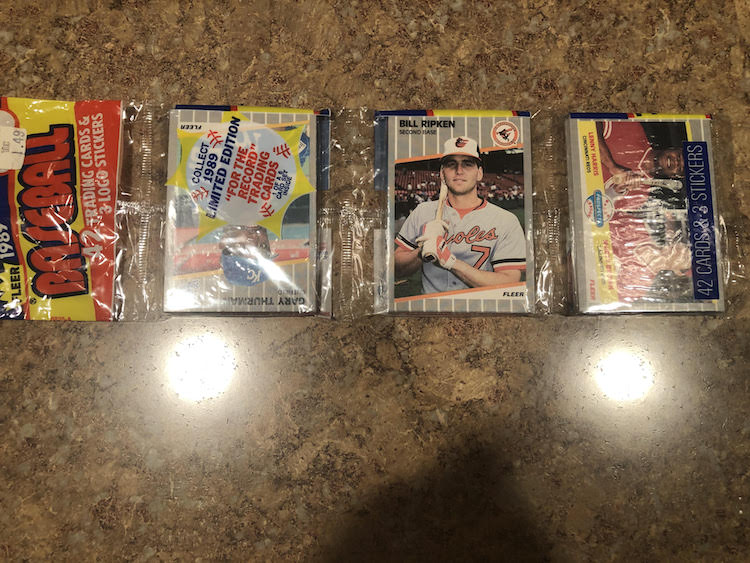 1989 Fleer Rack Pack with Bill Ripken on top