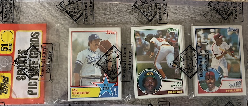 1983 Topps rack pack with Tony Gwynn on top