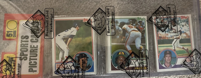 1983 Topps rack pack with Tony Gwynn and Wade Boggs on top