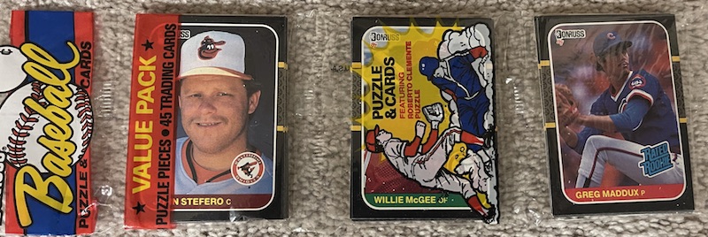 1987 Donruss rack pack with Greg Maddux on top