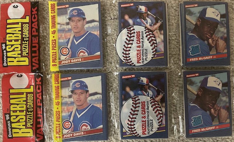 1986 Donruss rack pack with Fred McGriff on top