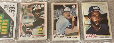 1978 Topps rack pack with Eddie Murray on top