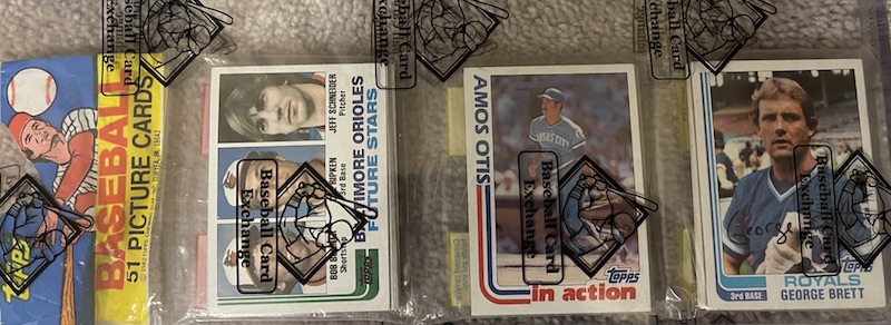 1982 Topps rack pack with Cal Ripken on top