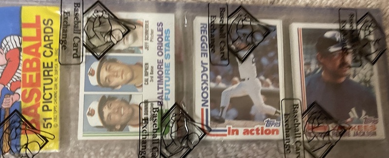 1982 Topps rack pack with Cal Ripken on top